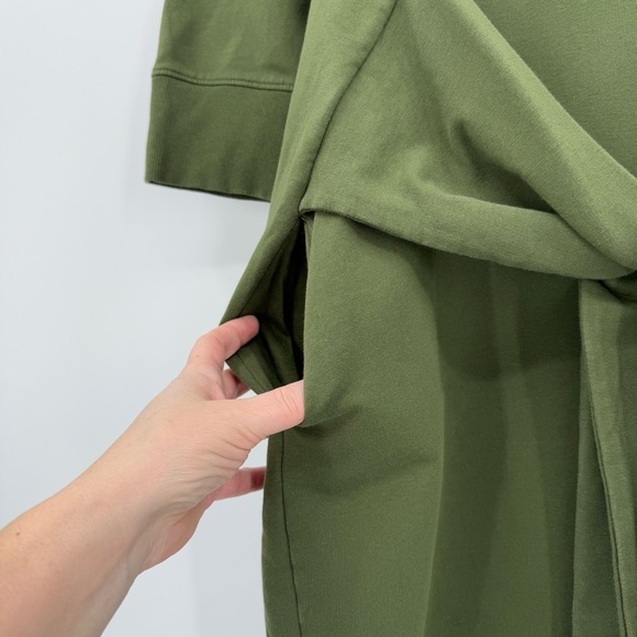 Universal Standard Misa Tie Sweatshirt Dress in Green Size M or US 18-20 - Picture 7 of 11